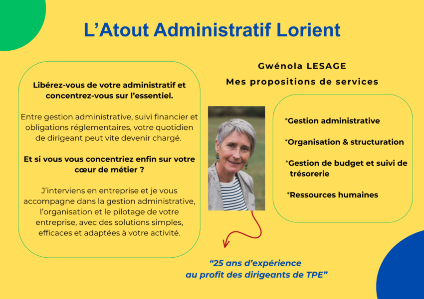 Assistante administrative externalisée sur Lorient, Quimperlé, Auray, Caudan, Plouay